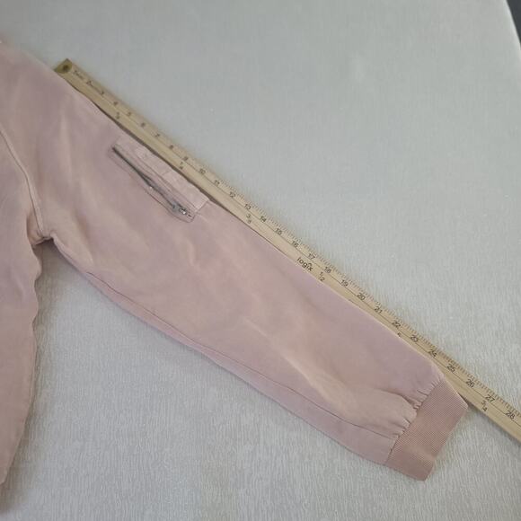 Sanctuary Linen womens pink pilot bomber jacket Sz Large Quiet Luxury Stitch Fix - Picture 10 of 12